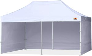 This canopy tent measures 10 feet by 20 feet. Available for puchase on amazon.com. click the image to buy now on amazon.com.