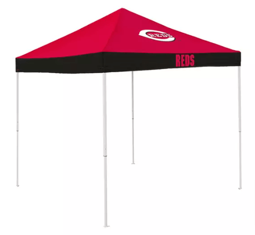 cincinnati reds canopy tent in red and black colors with logo.