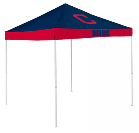 cleveland guardians canopy tent in navy blue and red colors.