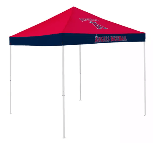 los angeles angels canopy tent in red and black colors.