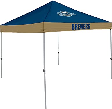 Milwaukee Brewers Canopy Tent in blue and gold colors with logo.