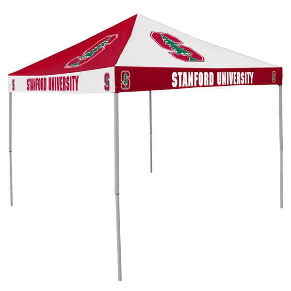 stanford cardinal canopy tent pinwheel style. red and white colors with logos.