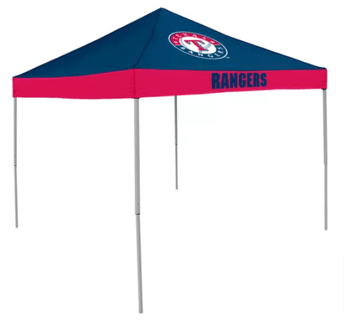 Texas Rangers Canopy Tent in navy blue and red colors with logo.